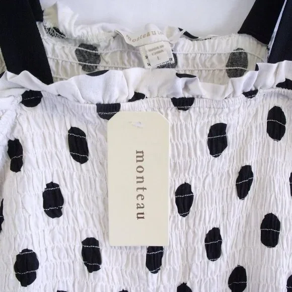 Monteau Smocked Polka Dot Dress - Picture 5 of 5